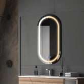 LED Spiegel Oval | Touch-Schalter | Anti-Beschlag-Funktion | Einstellbare Farbtemperatur - Reyze Seria Salono Model 1